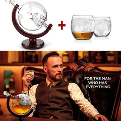 Whiskey Decanter Globe Glass Set