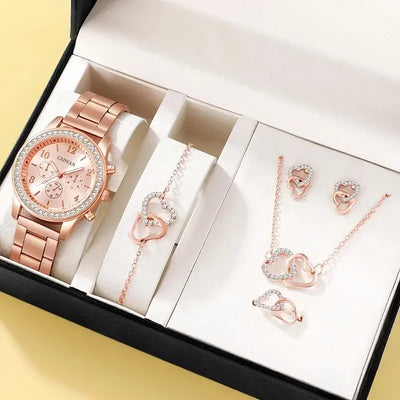 6-Piece Rose Gold Luxury Watch Set