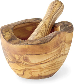 Olive Wood Rustic Mortar & Pestle