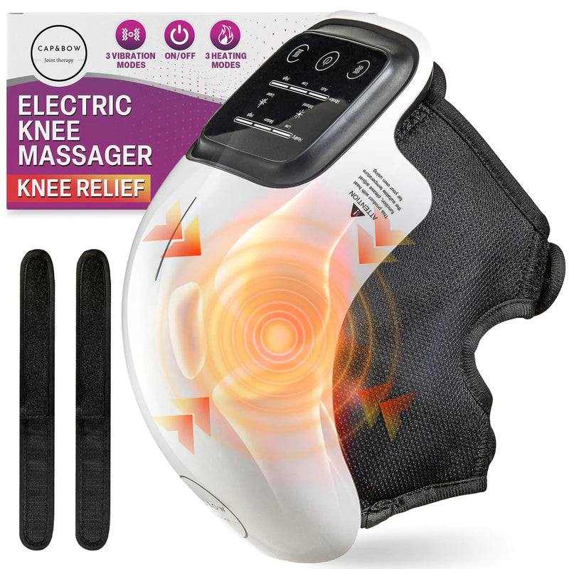 Cordless Knee Massager w Heat & Red Light Therapy