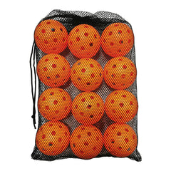 12 Assorted Colors Plastic Pickleball Balls w Net Bag