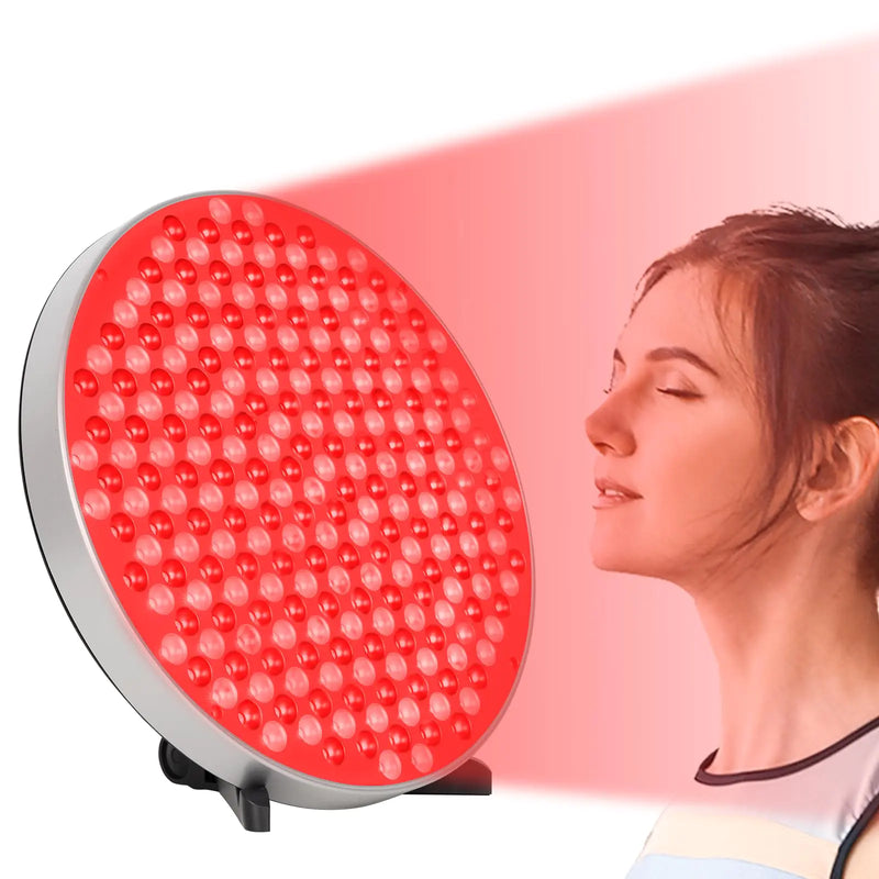 Round Red Light Therapy Lamp w Stand