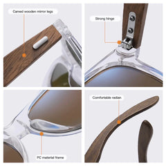 Retro Polarized Bamboo Wood Sunglasses