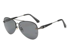 Classic Men's Metal Polarized Sunglasses w Retro Frame