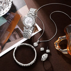 Women's Luxury Rhinestone Quartz Watch Set