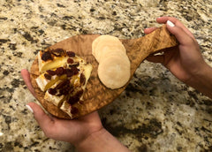 Mediterranean Olive Wood Cutting Board w Handle