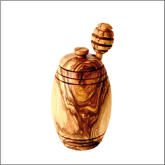 Olive Wood Honey Pot w Honey Dipper