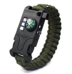 Rechargeable LED SOS Survival Bracelet w Compass