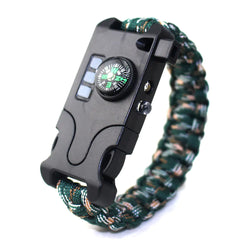 Rechargeable LED SOS Survival Bracelet w Compass
