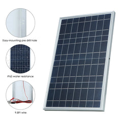 Waterproof Solar Panel 15W DC 12V Kit w Alligator Clip