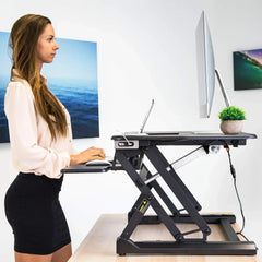 Electric Standing Desk Converter w Built-In USB Port