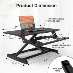 Standing Desk Converter w Keyboard Tray