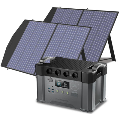 2400W Pro Outdoor Generator w Folable Solar Panels