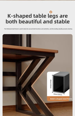 Ergonomic Gaming Desk w Built-in Bookshelf