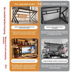 Ergonomic Gaming Desk w Built-in Bookshelf