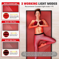 Upgraded 3-in-1 LED Red Light Therapy Mat