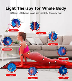 Upgraded 3-in-1 LED Red Light Therapy Mat