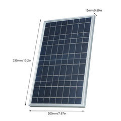 Waterproof Solar Panel 15W DC 12V Kit w Alligator Clip