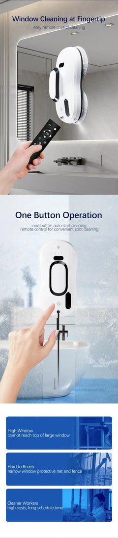 Water Spray Window & Tile Cleaning Robot w Remote Control