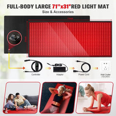 Upgraded 3-in-1 LED Red Light Therapy Mat