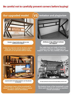 Ergonomic Gaming Desk w Built-in Bookshelf