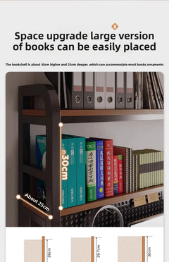 Ergonomic Gaming Desk w Built-in Bookshelf