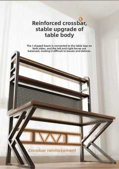 Ergonomic Gaming Desk w Built-in Bookshelf