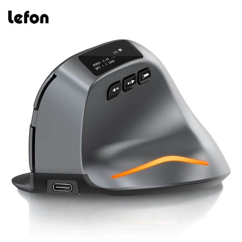 Bluetooth Ergonomic Wireless Vertical Mouse w OLED Screen