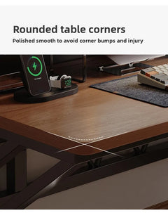 Ergonomic Gaming Desk w Built-in Bookshelf