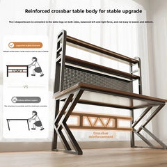 Ergonomic Gaming Desk w Built-in Bookshelf