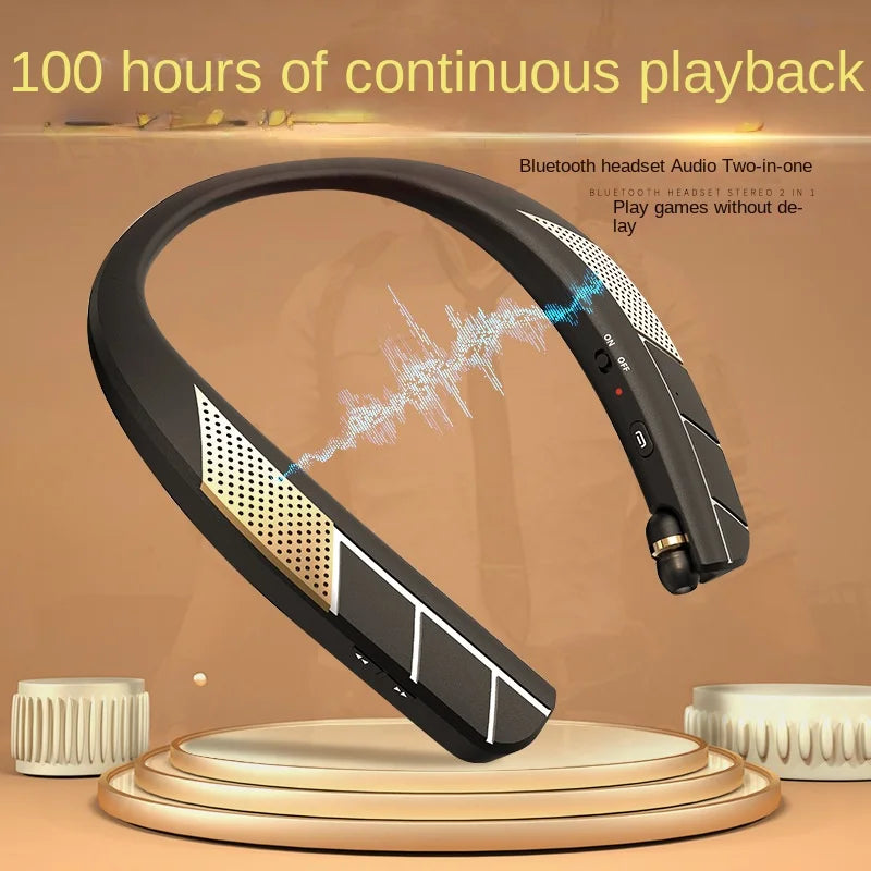 Lightweight Stereo Neckband Bluetooth Headset w Speakers