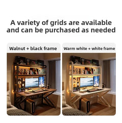 Ergonomic Gaming Desk w Built-in Bookshelf