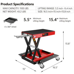 Motorcycle Lift w Dolly & Hand Crank