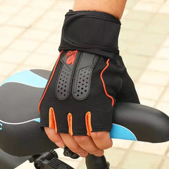 Half-Finger Fitness Gloves w Anti-Slip Wrist Wraps