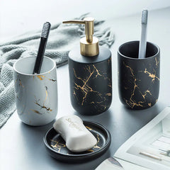 Nordic Luxury Marble Ceramic Bathroom Set