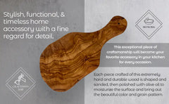 Mediterranean Olive Wood Cutting Board w Handle