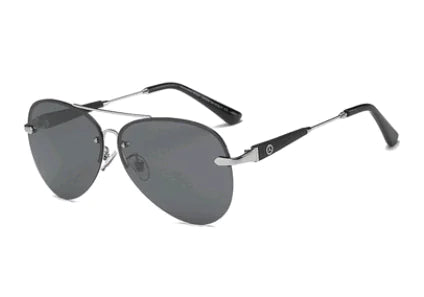 Classic Men's Metal Polarized Sunglasses w Retro Frame