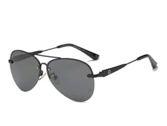 Classic Men's Metal Polarized Sunglasses w Retro Frame