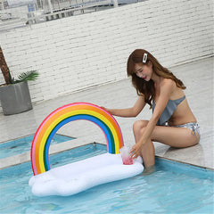 Inflatable Rainbow Cloud Pool Cup Holder