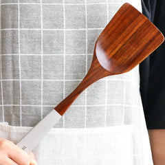 Natural Teak Wooden Kitchen Utensils Set w Long Handle