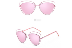 Polarized Cat's Eye Sunglasses w Metal Temples