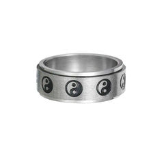 Stainless Steel Unisex Turning Decompression Gossip Ring