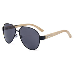Unisex Bamboo Pilot Sunglasses
