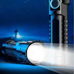 USB Rechargeable Floodlight-Capable Zoom Flashlight