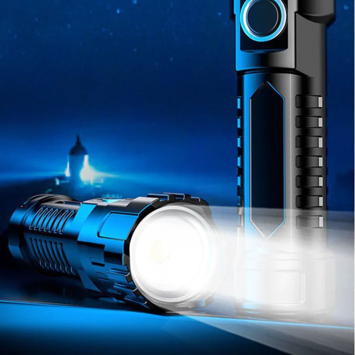 USB Rechargeable Floodlight-Capable Zoom Flashlight