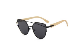 Cat's Eye Sunglasses w Bamboo Temples
