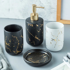 Nordic Luxury Marble Ceramic Bathroom Set
