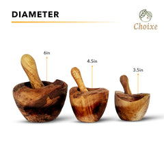 Olive Wood Rustic Mortar & Pestle