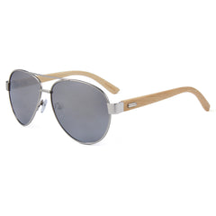 Unisex Bamboo Pilot Sunglasses