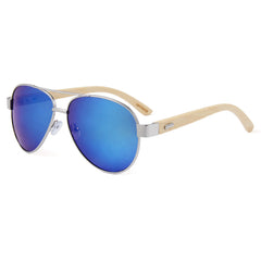 Unisex Bamboo Pilot Sunglasses